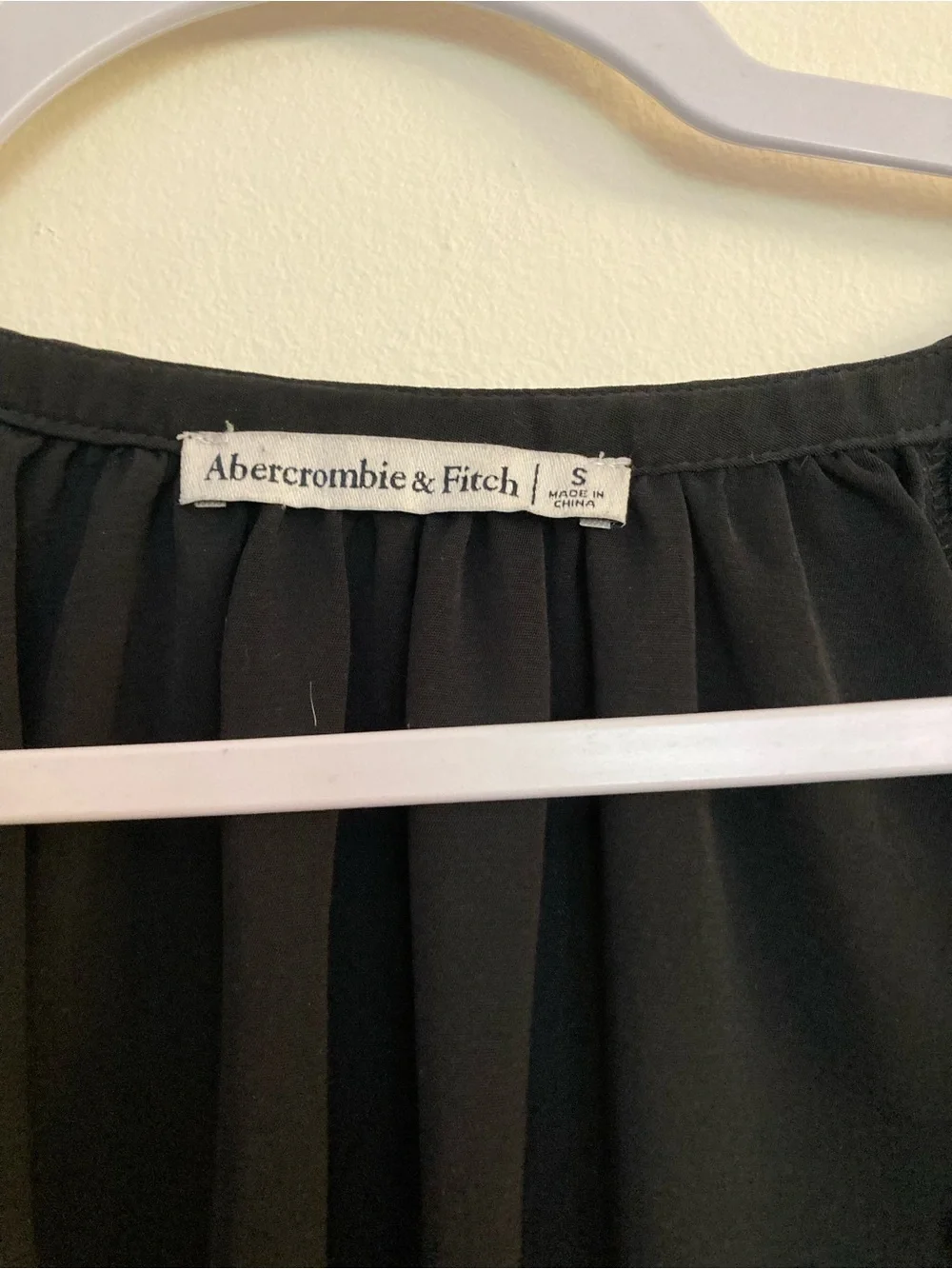 Abercrombie Black Peasant Blouse - Relaxed Button-Front Top